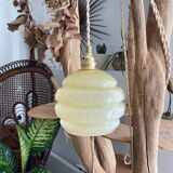 Vintage portable lamp globes customizable yellow clichy glass