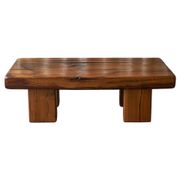 Table basse brutaliste en chêne massif - années 20