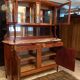 Sideboard two body mirror top marble decoration inlaid bronze Louis XVI