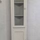 Corner display cabinet with shabby chic patina from the 19th century Gustavian period