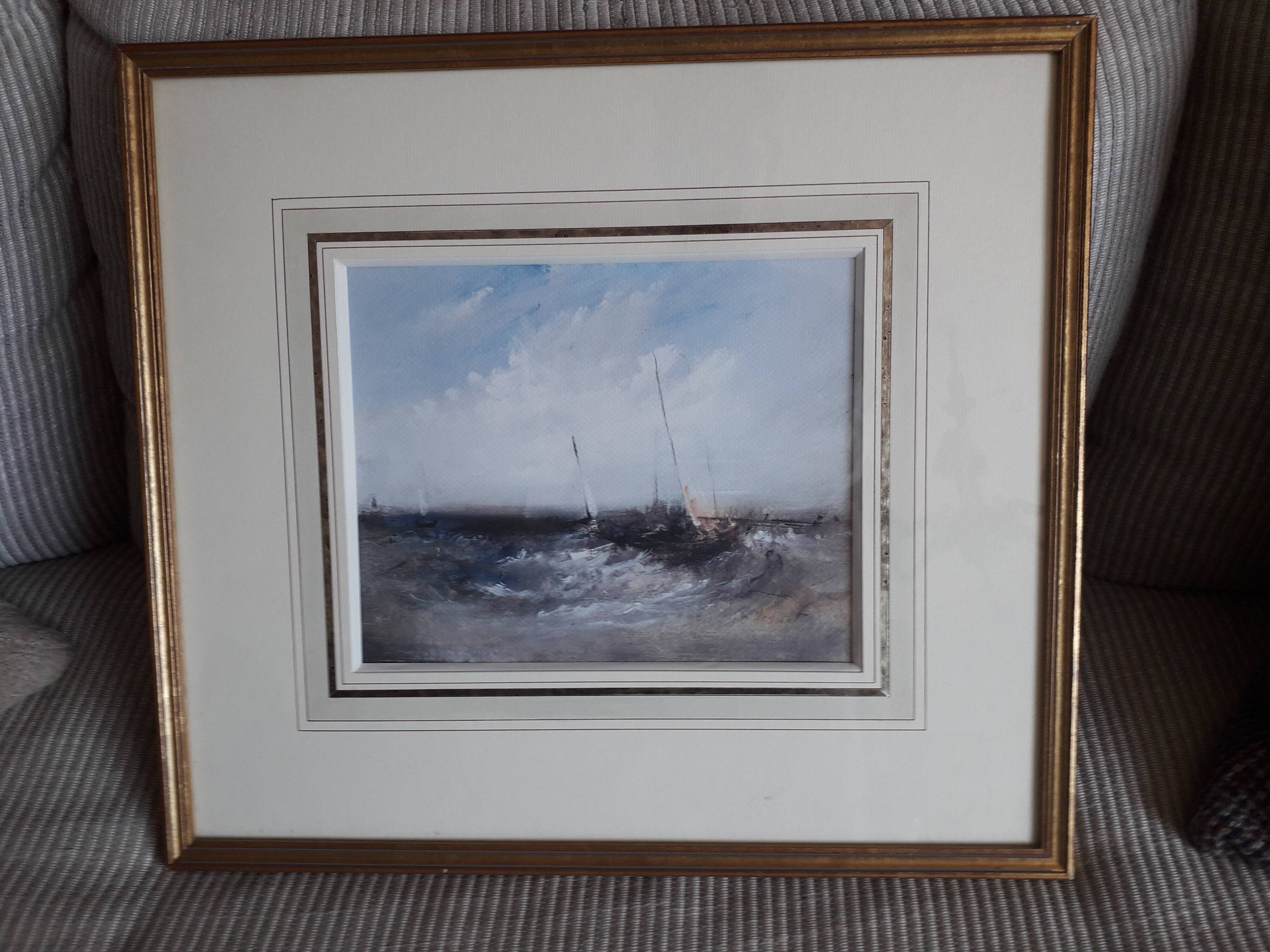 Ancient painting depicting a marine scene.