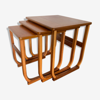 Vintage Scandinavian Teak Nesting Tables, 1960s, Set of 3