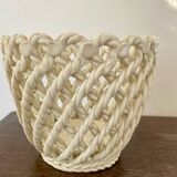 Woven ceramic planter