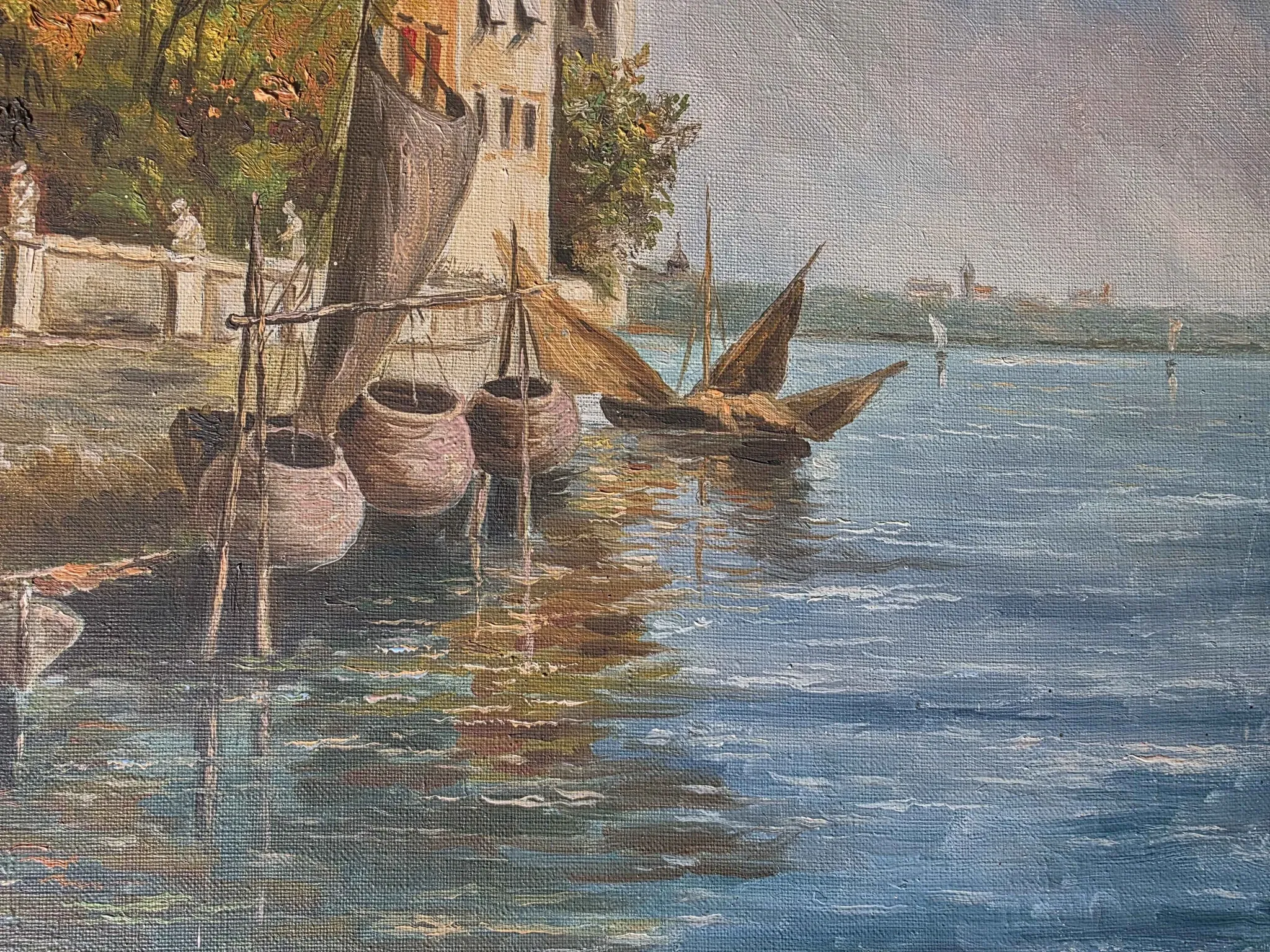 Italian Impressionist Oil Painting – Porto di Milano