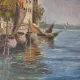 Italian Impressionist Oil Painting – Porto di Milano