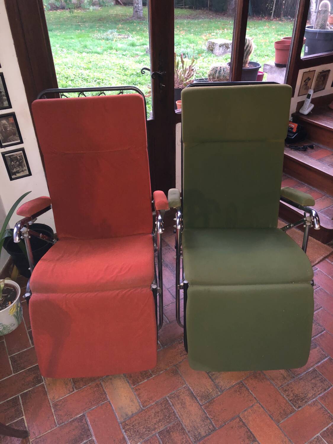 Pair of vintage Pierson reclining armchairs