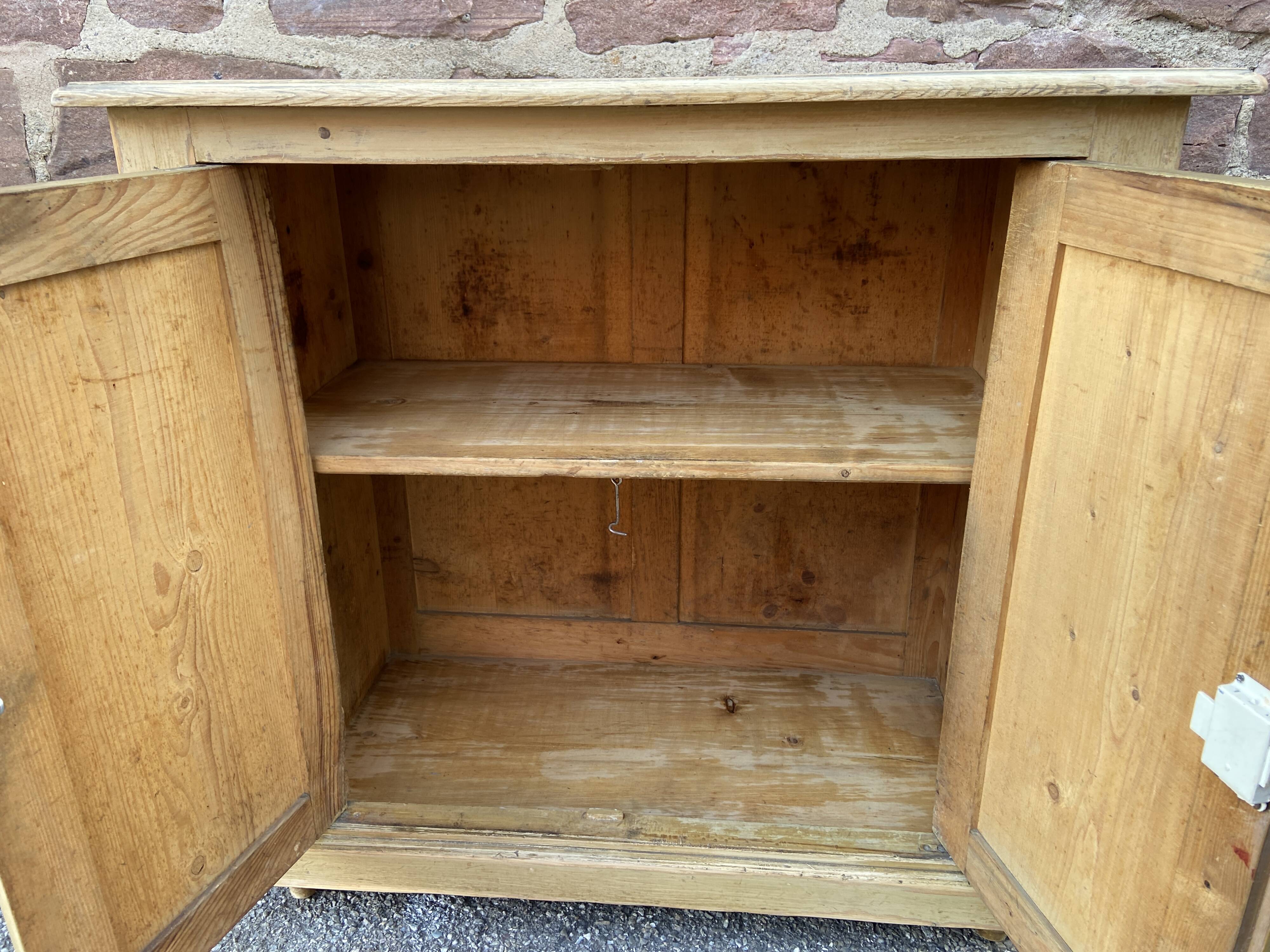 Small rustic alsatian furniture circa 1900 painted fir buffet craft furniture popular art sideboard