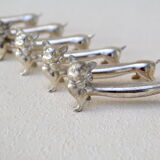 6 silver cat knife rests