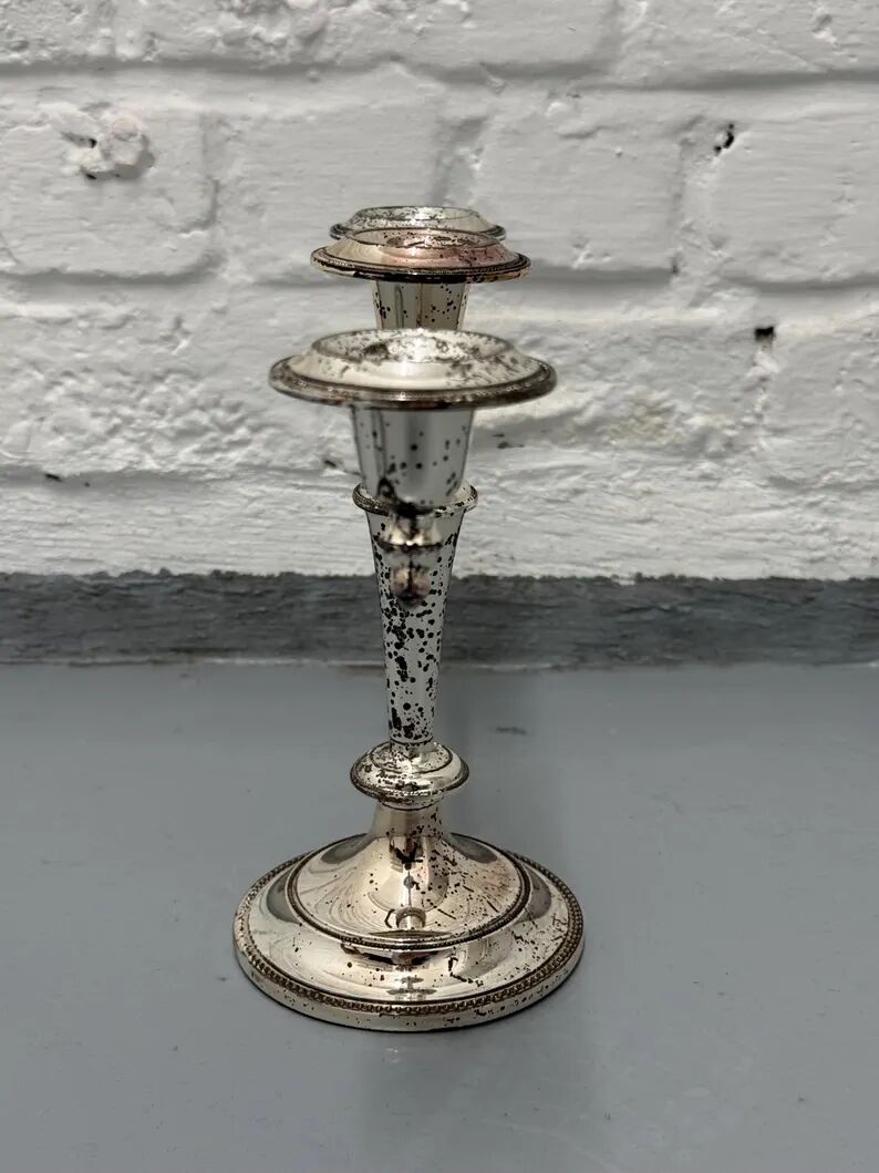 Bougeoir vintage argenté à 3 bras