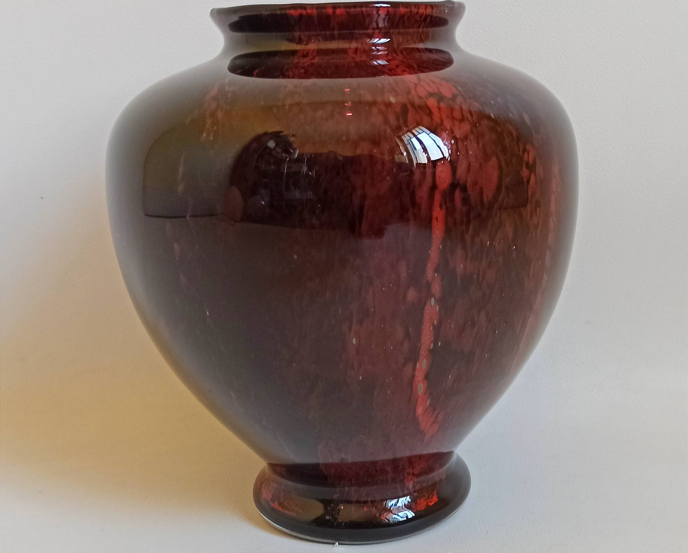 Carmine red blown glass vase 1950s