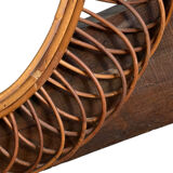 1960s Oval Rattan Mirror France