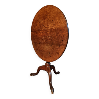 Antique Georgian tilt-top oak table from around 1800 – Round tripod side table 80 cm