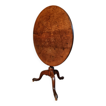 Antique Georgian tilt-top oak table from around 1800 – Round tripod side table 80 cm