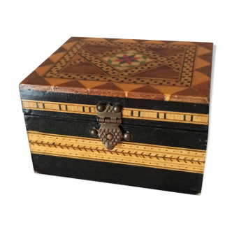 Old box with marquetry motifs