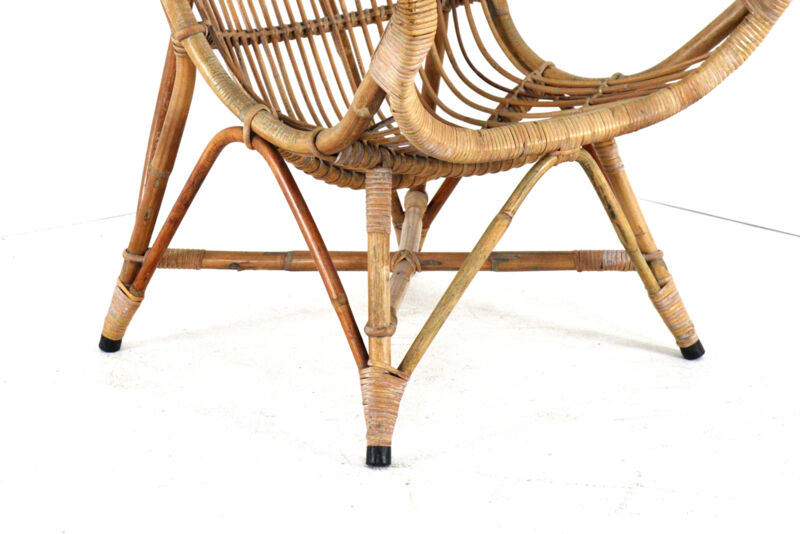 Rattan Armchair XL - mid century modern - japandi - very rare model