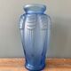 Blue Art Deco vase signed Espaivet France