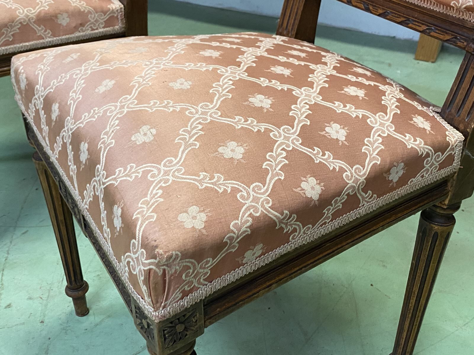 Pair of Louis XVI chairs early 20th in ground beech