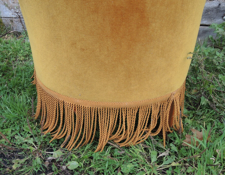 Former toad chair in mustard yellow velvet