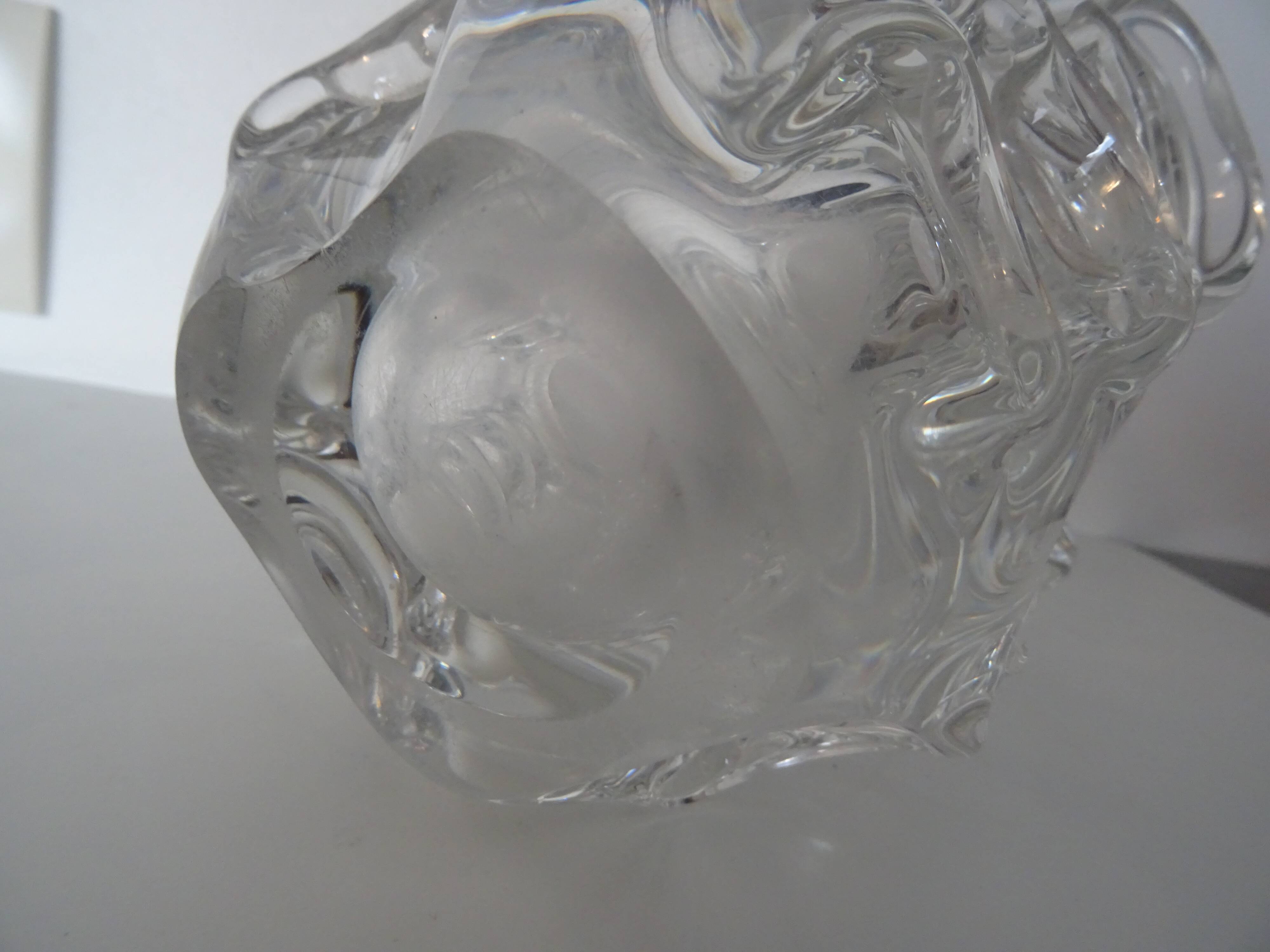 Val Saint Lambert crystal sculptural vase design Antonio and Guido Bon
