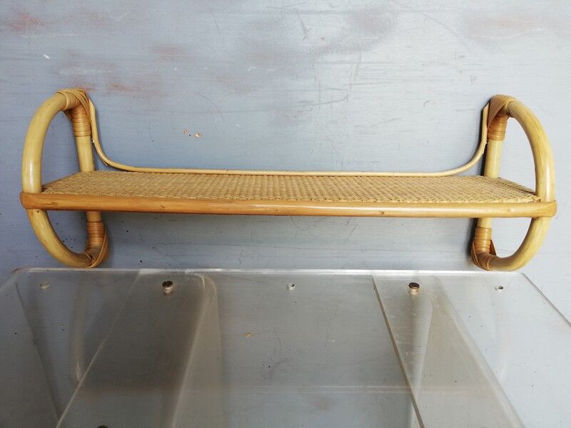 Rattan wall shelf ep 1970