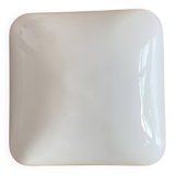 Square wall and ceiling light in white opaline glass, 1960-1970