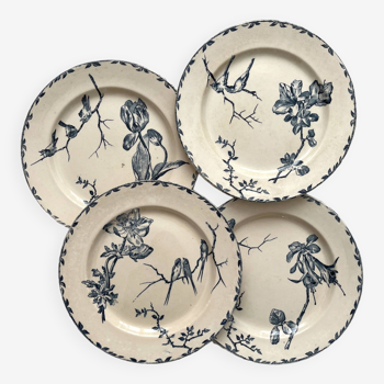 4 assiettes plates en terre de fer « Oxford » Choisy le Roi