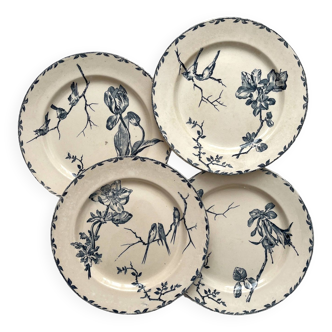 4 assiettes plates en terre de fer « Oxford » Choisy le Roi