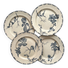 4 assiettes plates en terre de fer « Oxford » Choisy le Roi