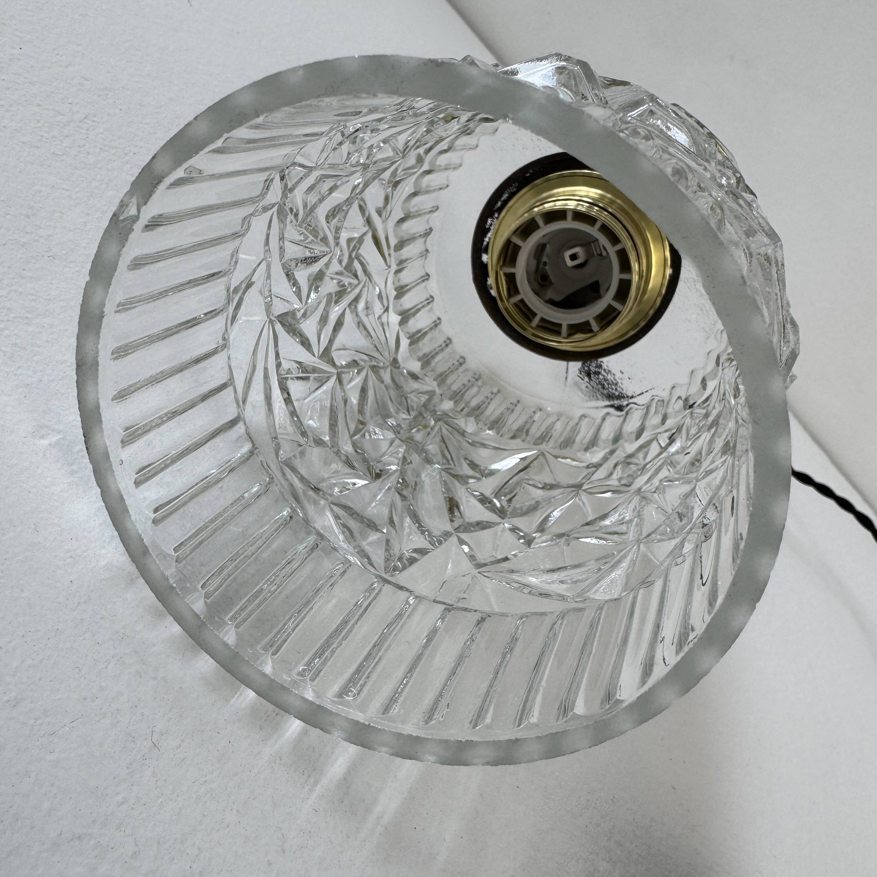 Pair of antique vintage glass pendant lights