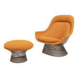 Model 1705 easy chair and ottoman set by Warren Platner for Knoll