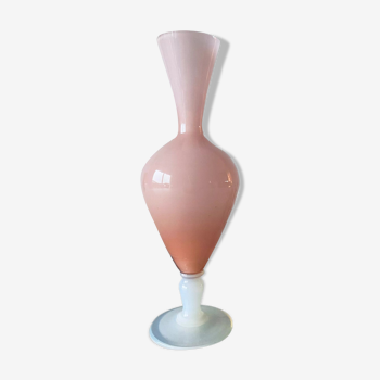 Old vase in pink opaline