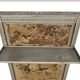 Grey lacquered wooden fireplace screen in Louis XVI style, circa 1900.