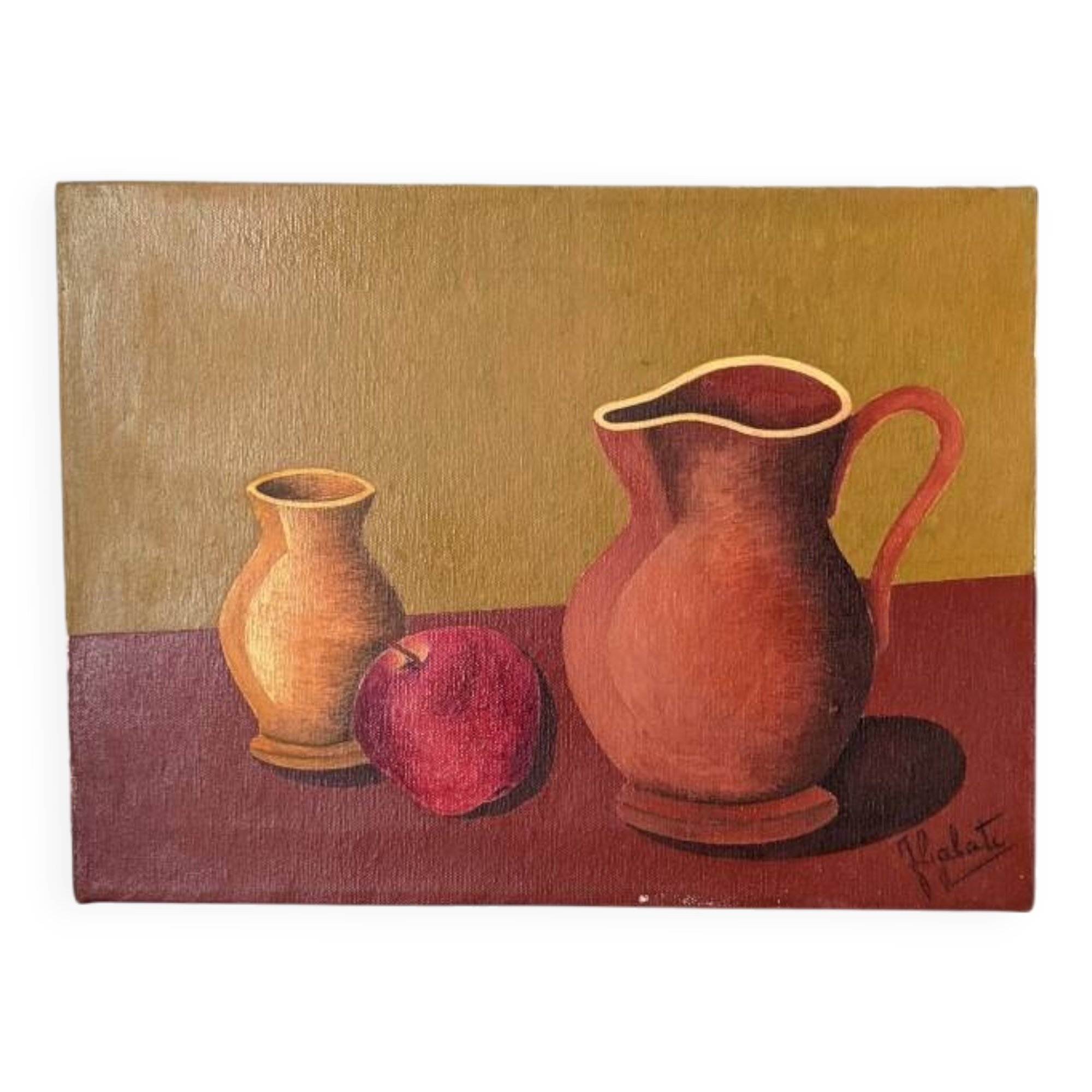 Oil painting on canvas, contemporary still life, countryside decoration