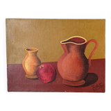 Oil painting on canvas, contemporary still life, countryside decoration