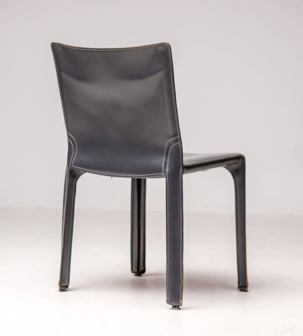 Chaise de salle à manger Cab Dining gris peau d'éléphant de Mario Bellini pour Cassina