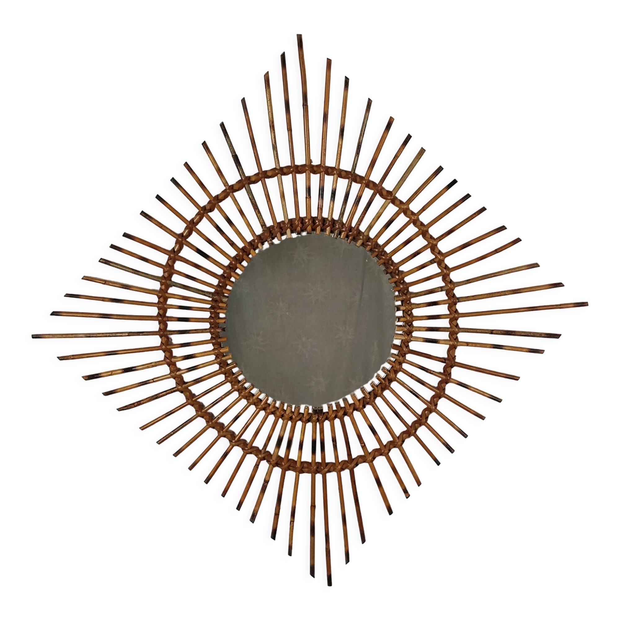 Rattan mirror 60