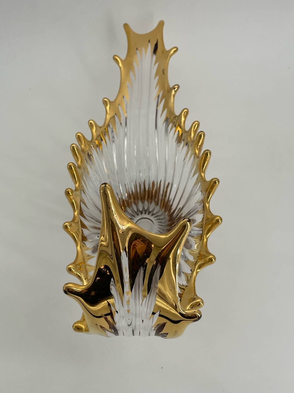 Old Bayel golden crystal vase or fruit bowl