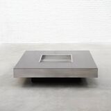 Chrome & Lacquer Coffee Table with Integrated Bar, 1970s