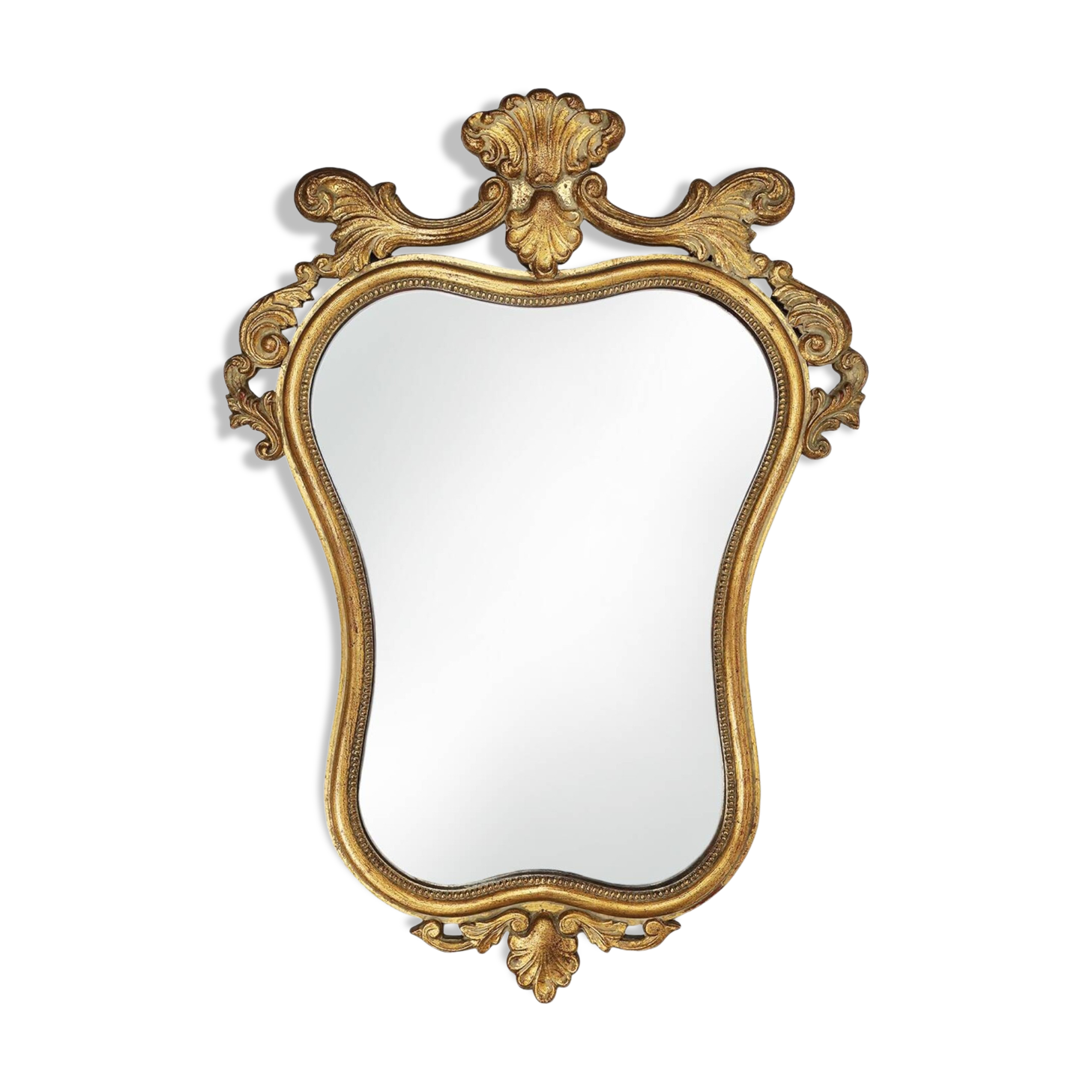 Miroir baroque belge du XXe siècle en bois doré