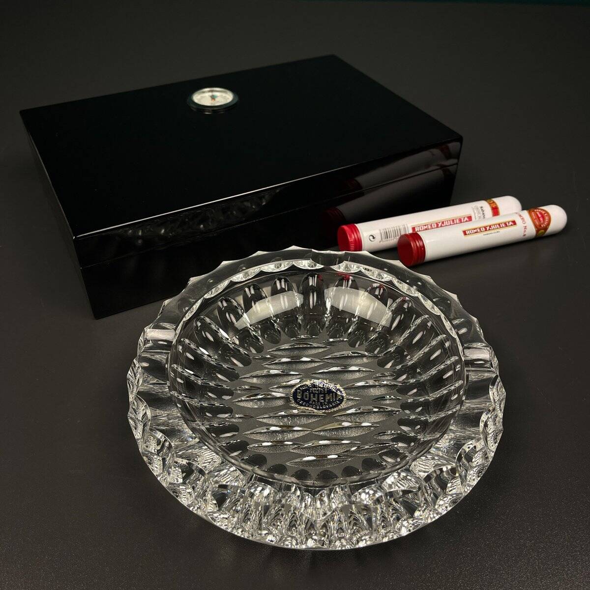 Vintage Bohemian glass ashtray by Bohemia Crystal, 1970s