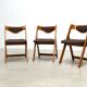 Ensemble de six chaises de salle à manger sculpturales italiennes.