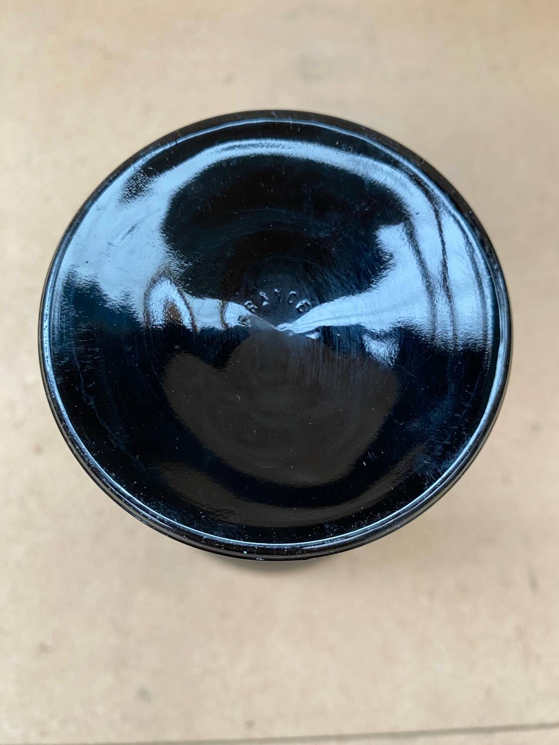 Set of 6 Art Nouveau Ice Cream Cups Black Opaline Glass France Vintage