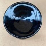 Set of 6 Art Nouveau Ice Cream Cups Black Opaline Glass France Vintage