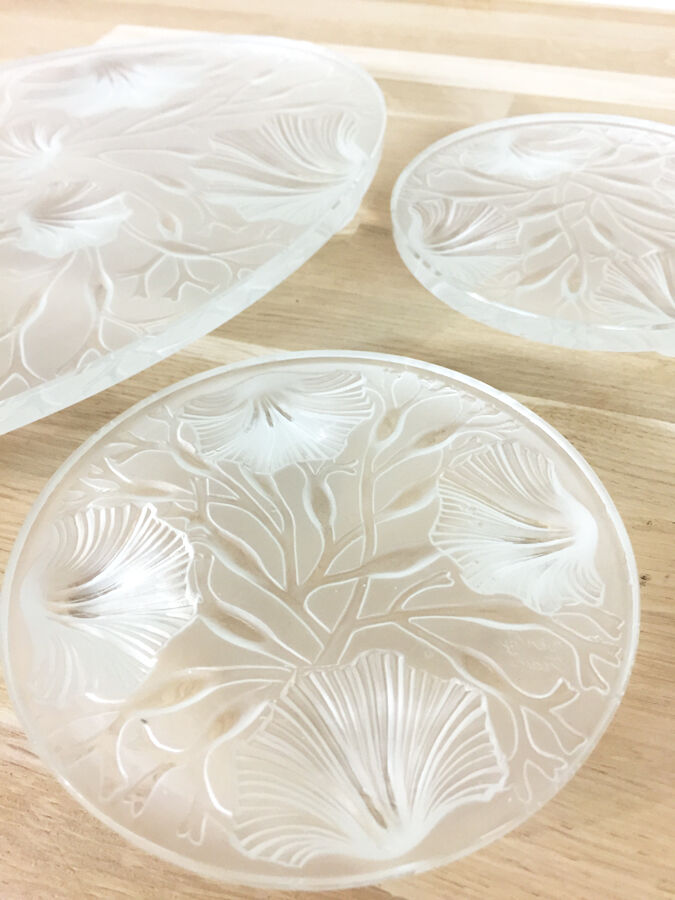Set under crystal plate VERLYS France, 1930