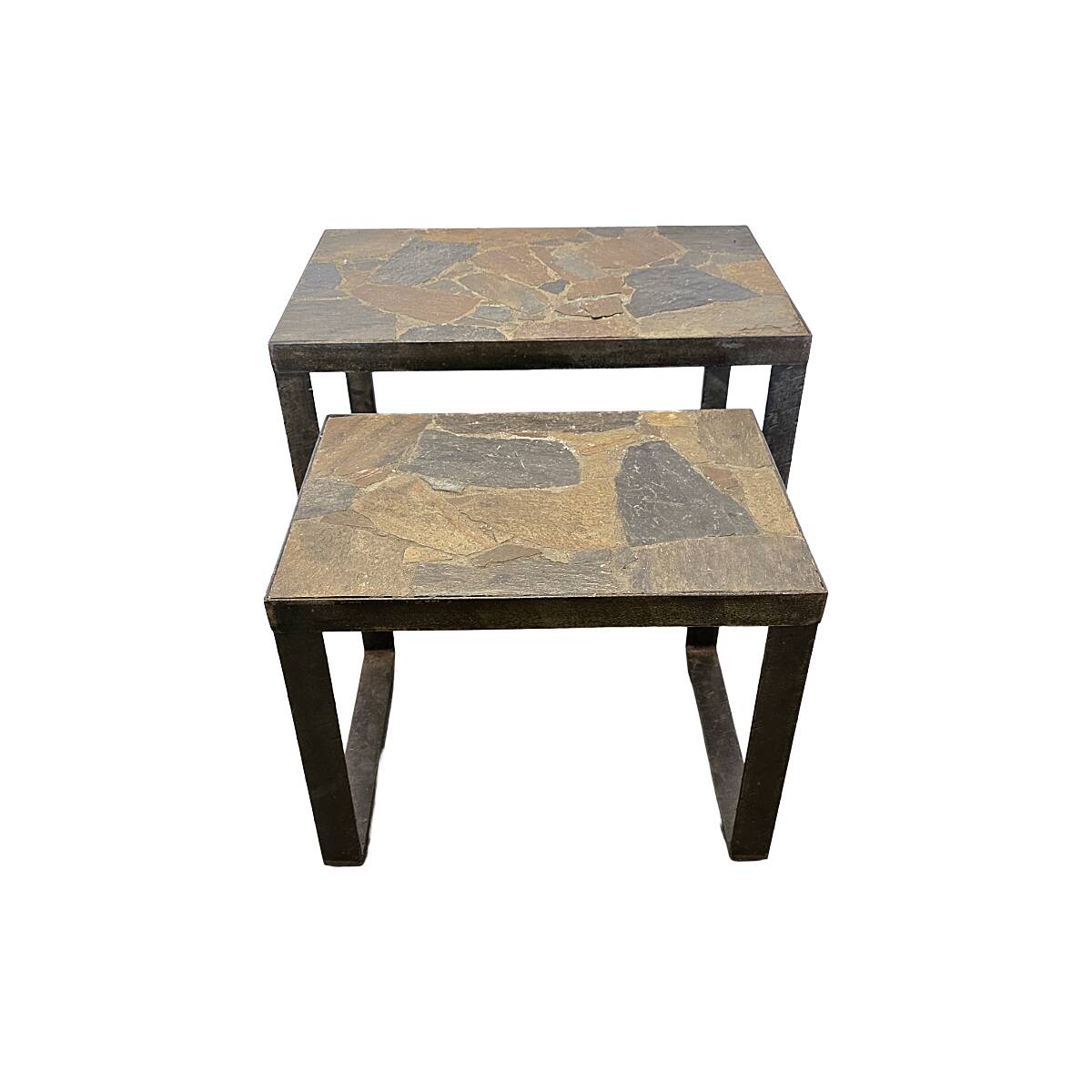 Vintage Brutalist Side Or Plant Tables, 1970s