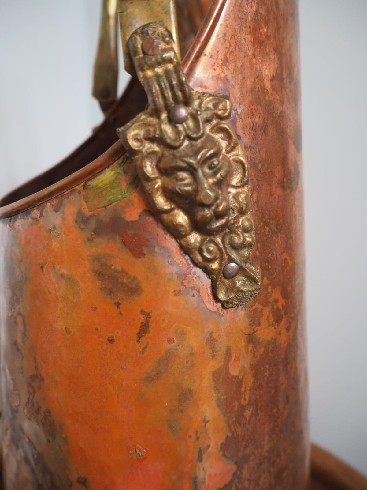 Copper umbrella holder and porcelain handles