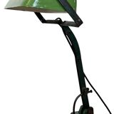 Vintage Green Enamel Bank Lamp, 1950s