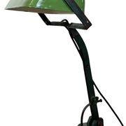 Vintage Green Enamel Bank Lamp, 1950s