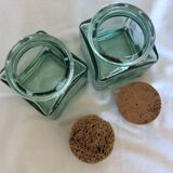 Duo of square jars
