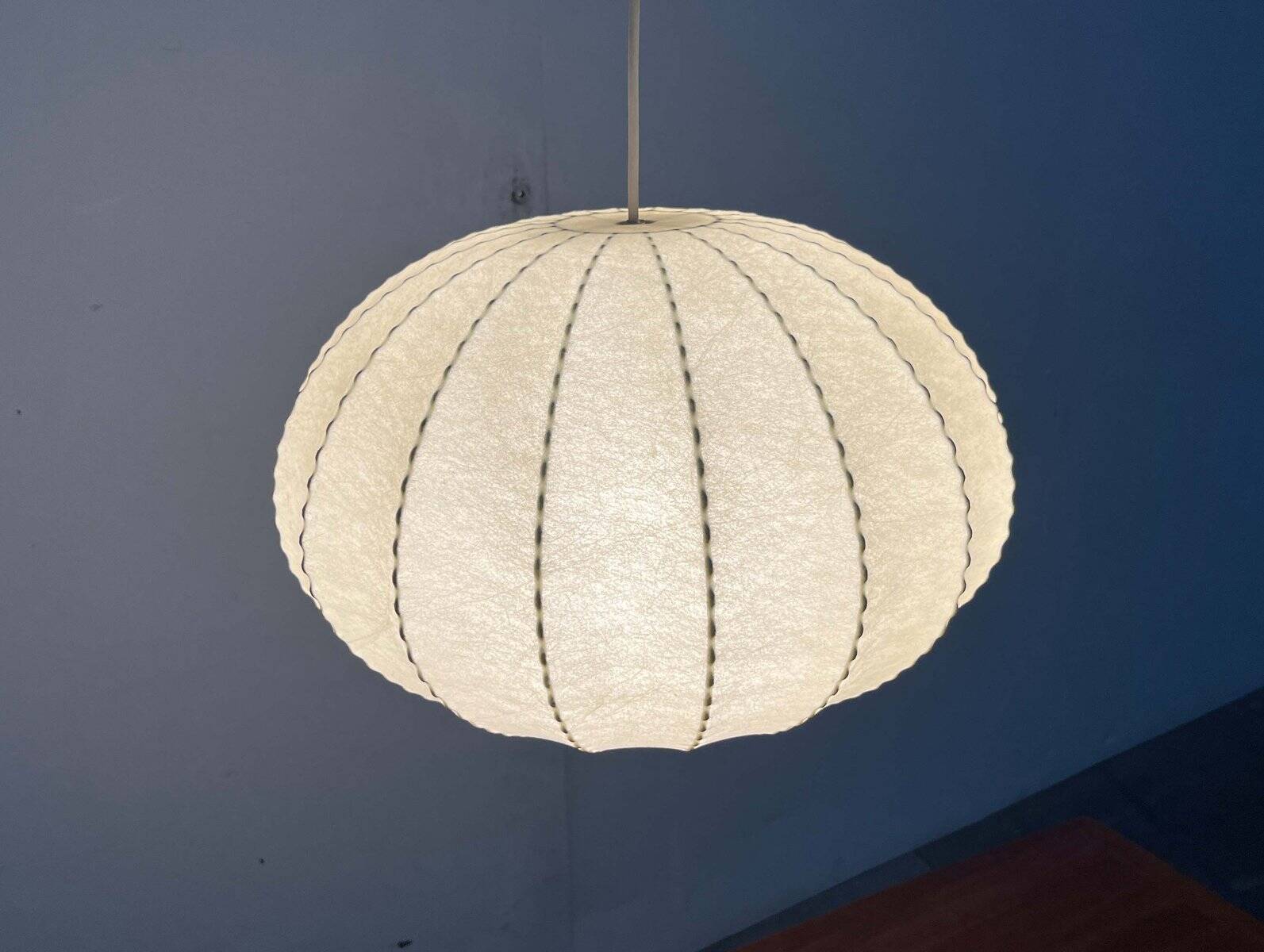 Modern mid-century Cocoon pendant lamp by Friedel Wauer for Goldkant Leuchten, Germany, 1960s.